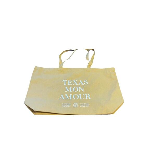 Sezane Handbags - Sezane Texas Mon Amour Mustard Yellow Canvas Tote Bag Large Shopper H66